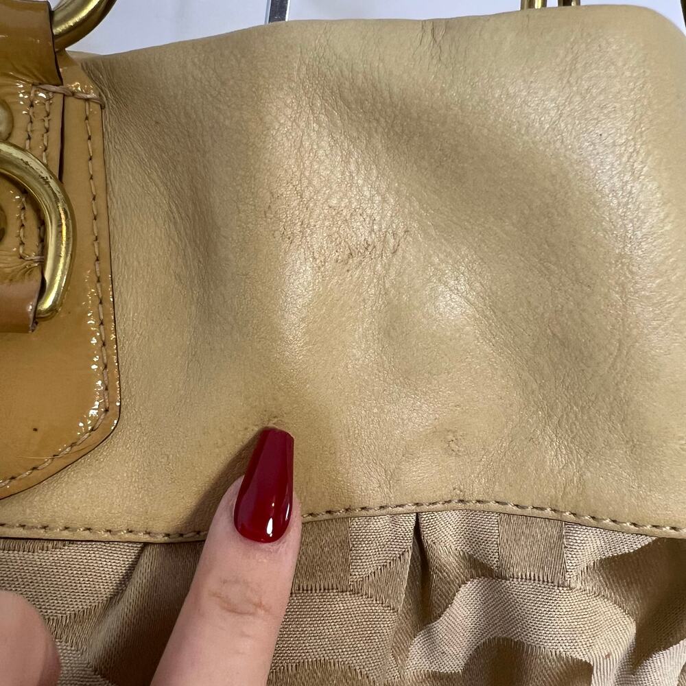 Coach Gold Logo C Satchel Shoulder Bag Large - Picture 6 of 12